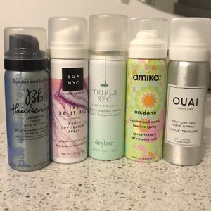 5 travel sized texture spray